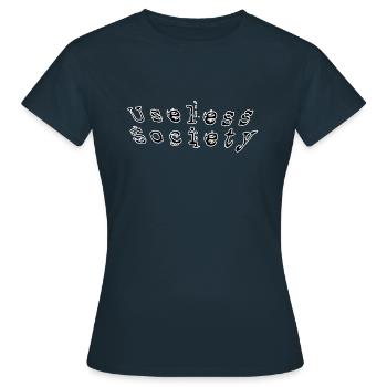Useless society - Frauen T-Shirt - Navy - Vorne - AI Model Female 172 dark (172cm)