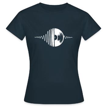 Schallplatte Motiv Geschenk Idee weiss - Frauen T-Shirt - Navy - Vorne - AI Model Female 172 dark (172cm)