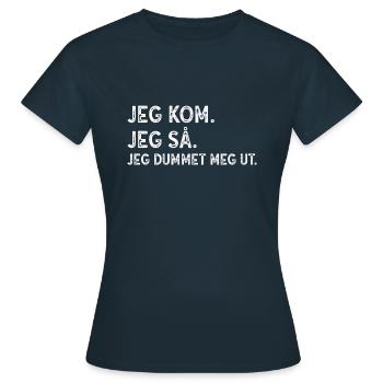 Funny Proverbe Norvégien I Je suis tombé de mon cadeau - T-shirt Femme - marine - Devant - AI Model Female 172 dark (172cm)