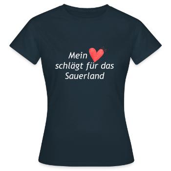 Mein Herz schlägt für das Sauerland - Frauen T-Shirt - Navy - Vorne - AI Model Female 172 dark (172cm)