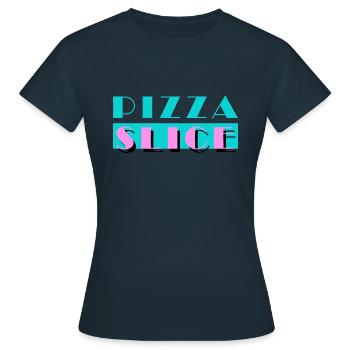 PIZZA SLICE, Miama, funny motif - Women's T-Shirt - navy - Front - AI Model Female 172 dark (172cm)