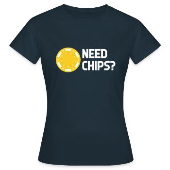 Need chips jetons casino casino poker blackjack - T-shirt Femme - marine - Devant - AI Model Female 172 dark (172cm)