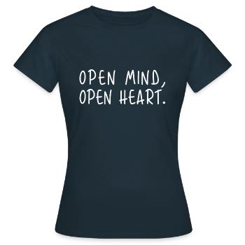 OPEN HEART - Frauen T-Shirt - Navy - Vorne - AI Model Female 172 dark (172cm)