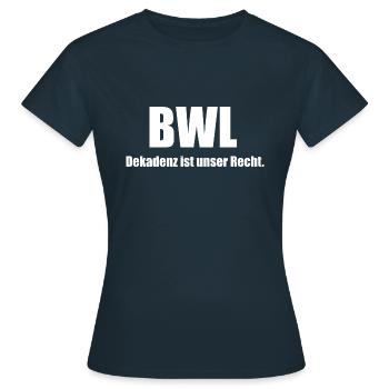 Dekadenz BWL - Frauen T-Shirt - Navy - Vorne - AI Model Female 172 dark (172cm)