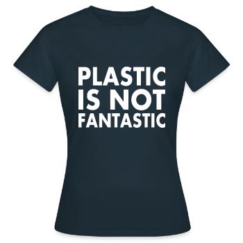 Plastic is not fantastic - Women's T-Shirt - navy - Front - AI Model Female 172 dark (172cm)