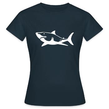 shark - Frauen T-Shirt - Navy - Vorne - AI Model Female 172 dark (172cm)