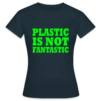 Plastic is not fantastic - Women's T-Shirt - navy - Front - AI Model Female 172 dark (172cm)