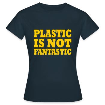 Plastic is not fantastic - Women's T-Shirt - navy - Front - AI Model Female 172 dark (172cm)