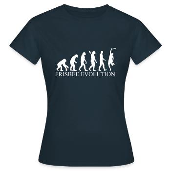 Evolution du frisbee - T-shirt Femme - marine - Devant - AI Model Female 172 dark (172cm)
