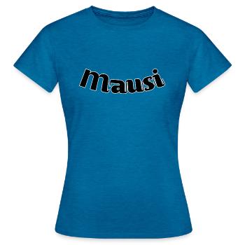 Mausi - Frauen T-Shirt - Antikblaues Saphir meliert - Vorne - AI Model Female 172 dark (172cm)