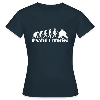 Evolution Eishockey Eishockeyspieler Geschenk idee - Frauen T-Shirt - Navy - Vorne - AI Model Female 172 dark (172cm)