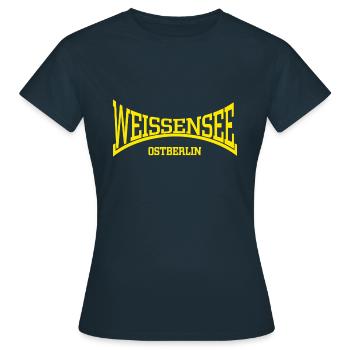 Weissensee Ostberlin - Frauen T-Shirt - Navy - Vorne - AI Model Female 172 dark (172cm)