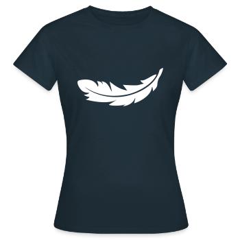 Feder - Frauen T-Shirt - Navy - Vorne - AI Model Female 172 dark (172cm)