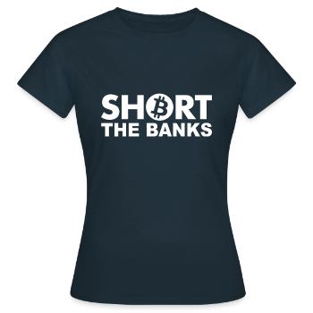 Banques courtes - T-shirt Femme - marine - Devant - AI Model Female 172 dark (172cm)