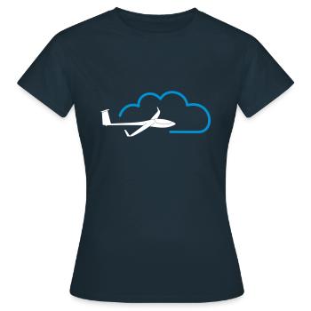 Wolke Segelflieger gleiten Segelflugzeug Pilot - Frauen T-Shirt - Navy - Vorne - AI Model Female 172 dark (172cm)
