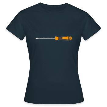 Werkzeug - Schraubenzieher gelb - Frauen T-Shirt - Navy - Vorne - AI Model Female 172 dark (172cm)