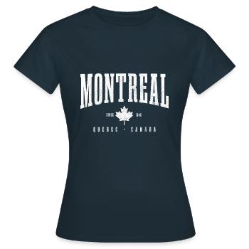 Montreal Quebec Kanada Ahornblatt - Frauen T-Shirt - Navy - Vorne - AI Model Female 172 dark (172cm)