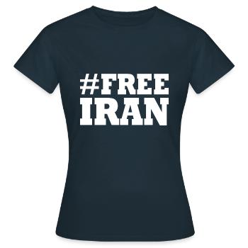 Free iran - T-shirt Femme - marine - Devant - AI Model Female 172 dark (172cm)