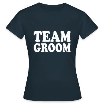 Team groom - Women's T-Shirt - navy - Front - AI Model Female 172 dark (172cm)
