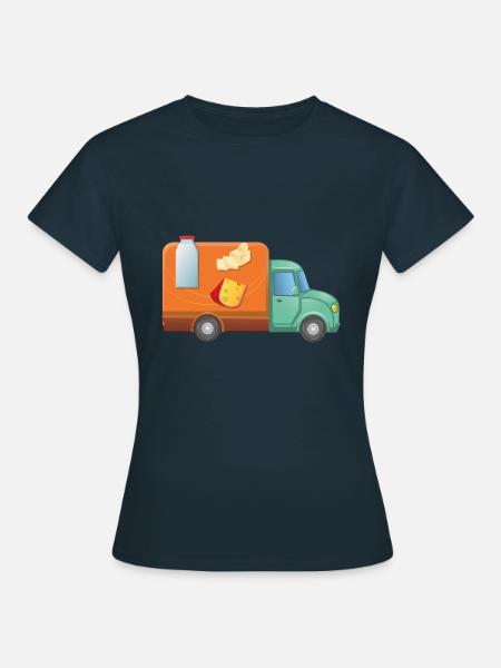 Lieferdienst Milch Wagen - Frauen T-Shirt - Navy
