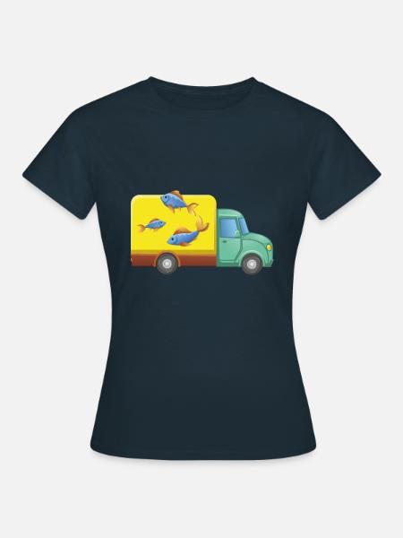 Lieferdienst Fisch Wagen - Frauen T-Shirt - Navy