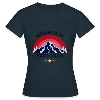 Mountain Explorer 1974 - Frauen T-Shirt - Navy - Vorne - AI Model Female 172 dark (172cm)