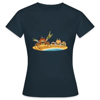 Krabbe mit Freundin - Verlobungsgeschenk - Frauen T-Shirt - Navy - Vorne - AI Model Female 172 dark (172cm)