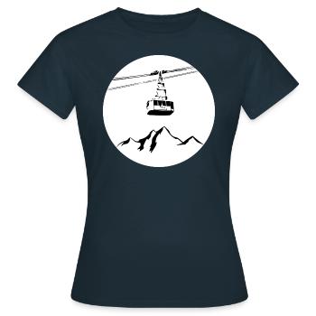 Berg mit Gondel schwarz - Frauen T-Shirt - Navy - Vorne - AI Model Female 172 dark (172cm)