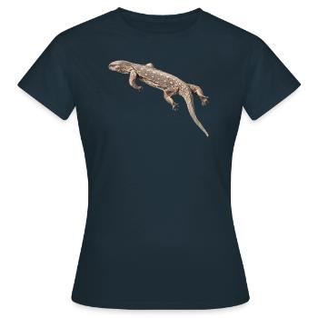 Varan - Reptile - Lézard du Nil - Reptiles en Afrique - T-shirt Femme - marine - Devant - AI Model Female 172 dark (172cm)