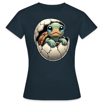 Easter turtle hatches cute colorful - Women's T-Shirt - navy - Front - AI Model Female 172 dark (172cm)