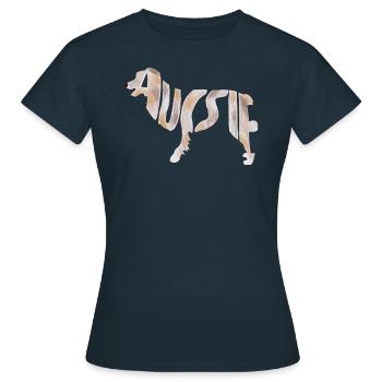 Aussie Red Merle - T-shirt Femme - marine - Devant - AI Model Female 172 dark (172cm)