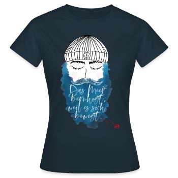 Seemann / Kapitän - Frauen T-Shirt - Navy - Vorne - AI Model Female 172 dark (172cm)