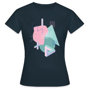 Shape Design Vintage Tribar - T-shirt Femme - marine - Devant - AI Model Female 172 dark (172cm)