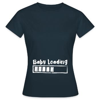 Baby loading - Schwangerschaft - Geschenk - Frauen T-Shirt - Navy - Vorne - AI Model Female 172 dark (172cm)