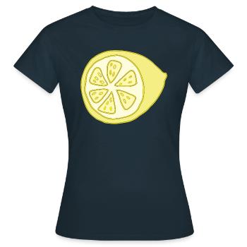 zitrone halbiert - Frauen T-Shirt - Navy - Vorne - AI Model Female 172 dark (172cm)