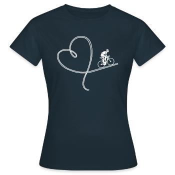 Love Rennrad racing bike biking Radsport - Frauen T-Shirt - Navy - Vorne - AI Model Female 172 dark (172cm)