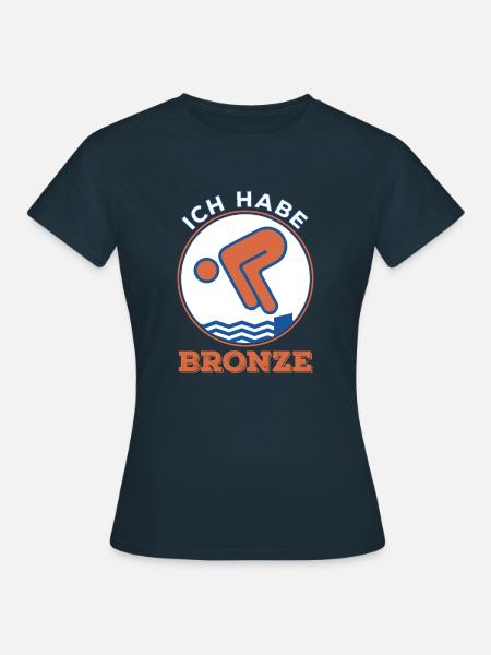 Ich hab Bronze Schwimmabzeichen Schwimmer - Frauen T-Shirt - Navy