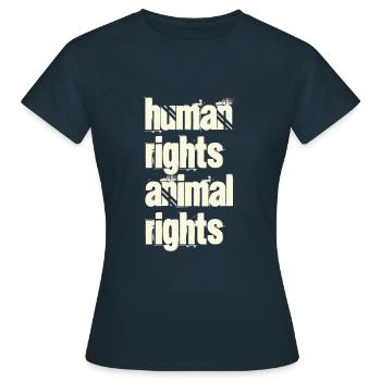 Droits de l'homme / droits des animaux - T-shirt Femme - marine - Devant - AI Model Female 172 dark (172cm)
