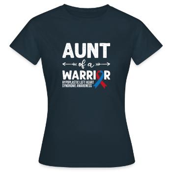 Tante d’un guerrier, Red Blue Ribbon HLHS Awareness - T-shirt Femme - marine - Devant - AI Model Female 172 dark (172cm)