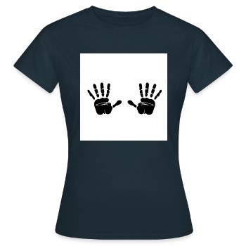 Doppel Händes - Frauen T-Shirt - Navy - Vorne - AI Model Female 172 dark (172cm)