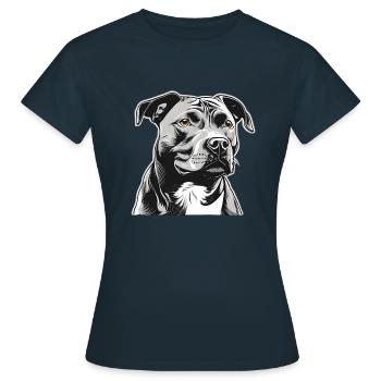 staffordshire terrier - Frauen T-Shirt - Navy - Vorne - AI Model Female 172 dark (172cm)