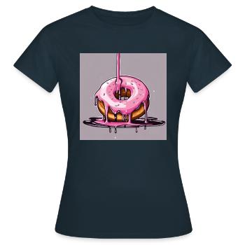 Donut 1 - Frauen T-Shirt - Navy - Vorne - AI Model Female 172 dark (172cm)