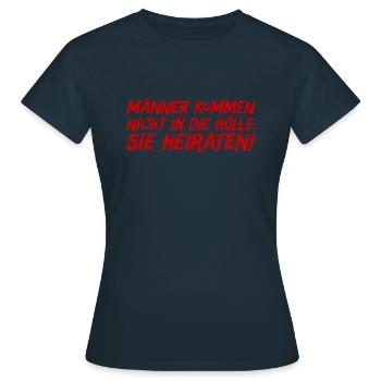 heiraten - Frauen T-Shirt - Navy - Vorne - AI Model Female 172 dark (172cm)