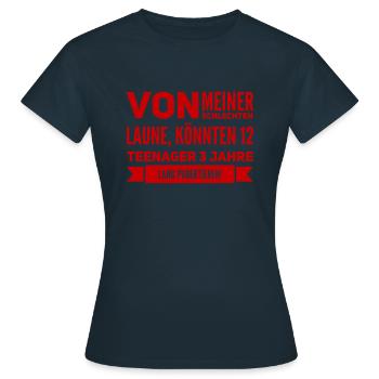 eine Stimmung wie ein Teenager - Frauen T-Shirt - Navy - Vorne - AI Model Female 172 dark (172cm)