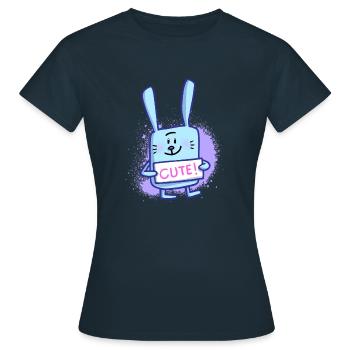 Lapin mignon - T-shirt Femme - marine - Devant - AI Model Female 172 dark (172cm)