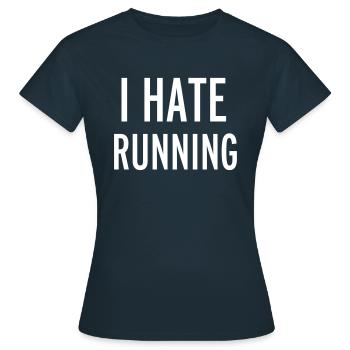 Hate Running - Women's T-Shirt - navy - Front - AI Model Female 172 dark (172cm)