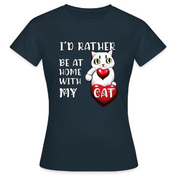 The Cat - Women's T-Shirt - navy - Front - AI Model Female 172 dark (172cm)