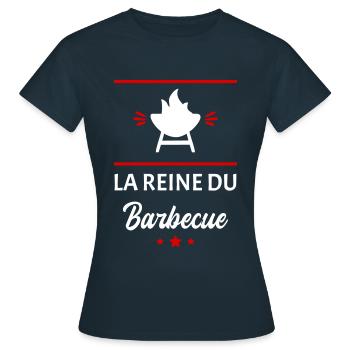La reine du barbecue, cadeau fête des mères - T-shirt Femme - marine - Devant - AI Model Female 172 dark (172cm)