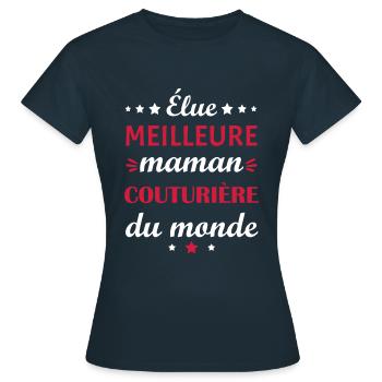 Élue meilleure maman couturière, fête des mères - T-shirt Femme - marine - Devant - AI Model Female 172 dark (172cm)