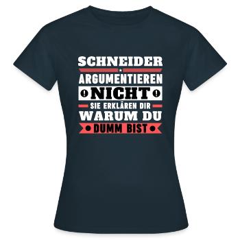 Les tailleurs ne se disputent pas - T-shirt Femme - marine - Devant - AI Model Female 172 dark (172cm)